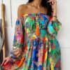 woman-wearing-printed-maxi-swing-dress