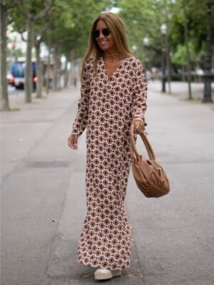 woman-wearing-printed-vintage-loose-maxi-dress-long-sleeve