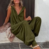 woman-wearing-loose-solid-retro-hooded-jumpsuit