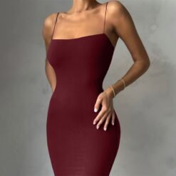 woman-wearing-solid-color-bodycon-long-dress