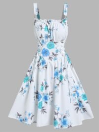 woman-wearing-floral-split-dress-with-adjustable-straps