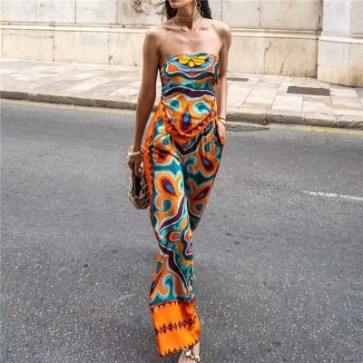 woman-wearing-printed-sling-top-drawstring-top-and-pants