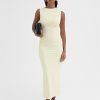 woman-wearing-pleated-sleeveless-bodycon-slim-maxi-dress