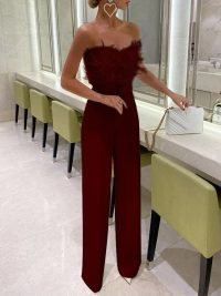 woman-wearing-elegant-feather-tube-top-jumpsuit