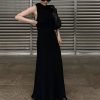 woman-wearing-solid-sleeveless-tassel-long-a-line-dress